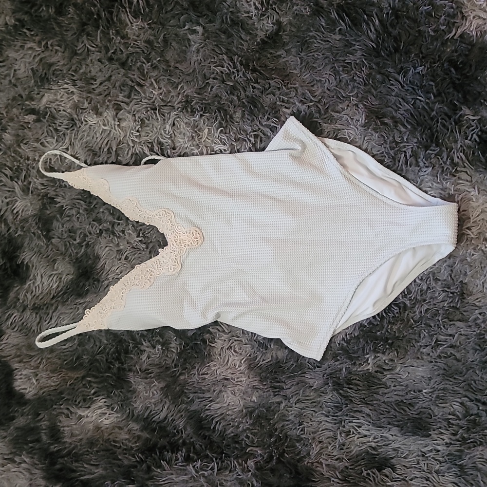 Aerie Deep V-neck Textured One Piece Swimsuit